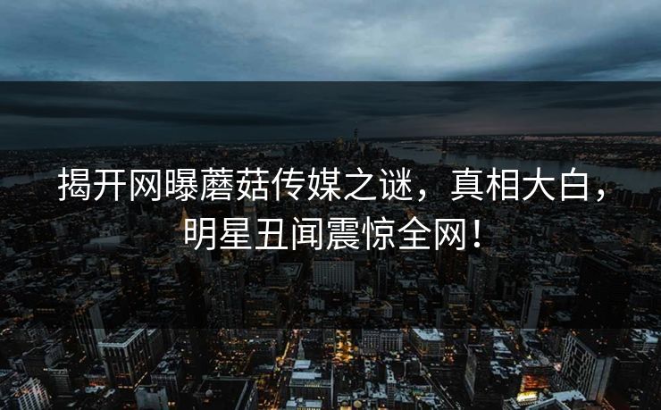 揭开网曝蘑菇传媒之谜，真相大白，明星丑闻震惊全网！