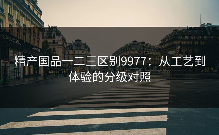 精产国品一二三区别9977：从工艺到体验的分级对照